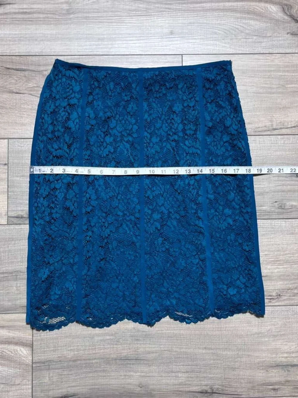 Tory Burch Womens Everett Lace Silk Lined Skirt Size  6 Winter Teal